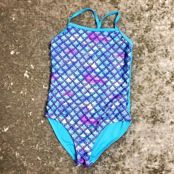 Wonder Nation Blue Mermaid One-Piece Swimsuit - Picture 1 of 3